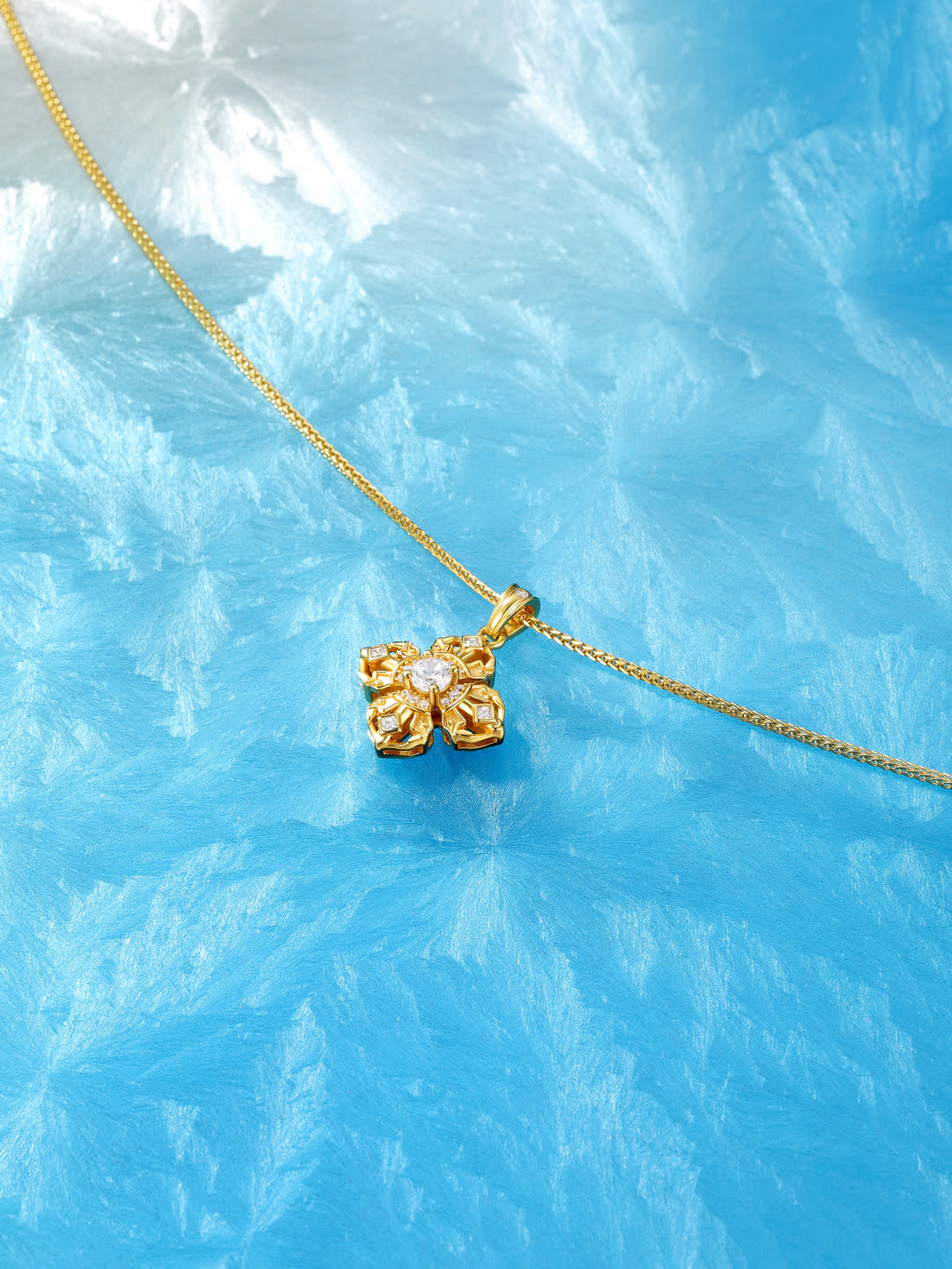 Chrome Hearts Gold Flower Pendant Necklace